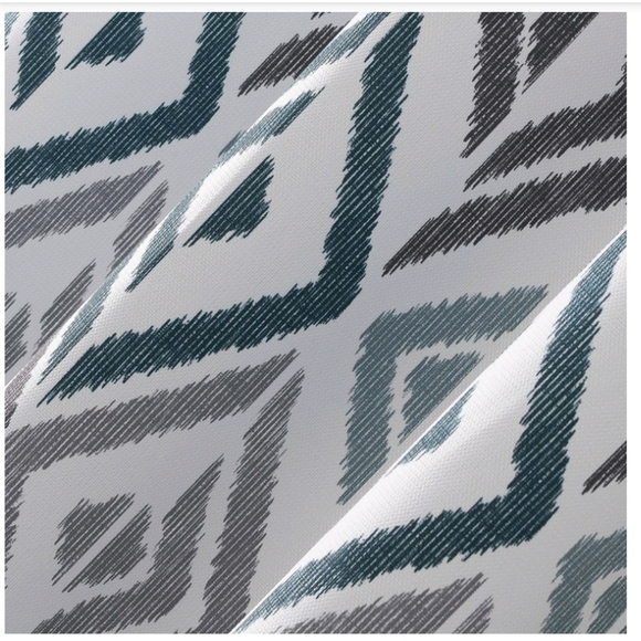 2 HANA IKAT GEOMETRIC SEMI SHEER GROMMET CURTAIN - Picture 2 of 4